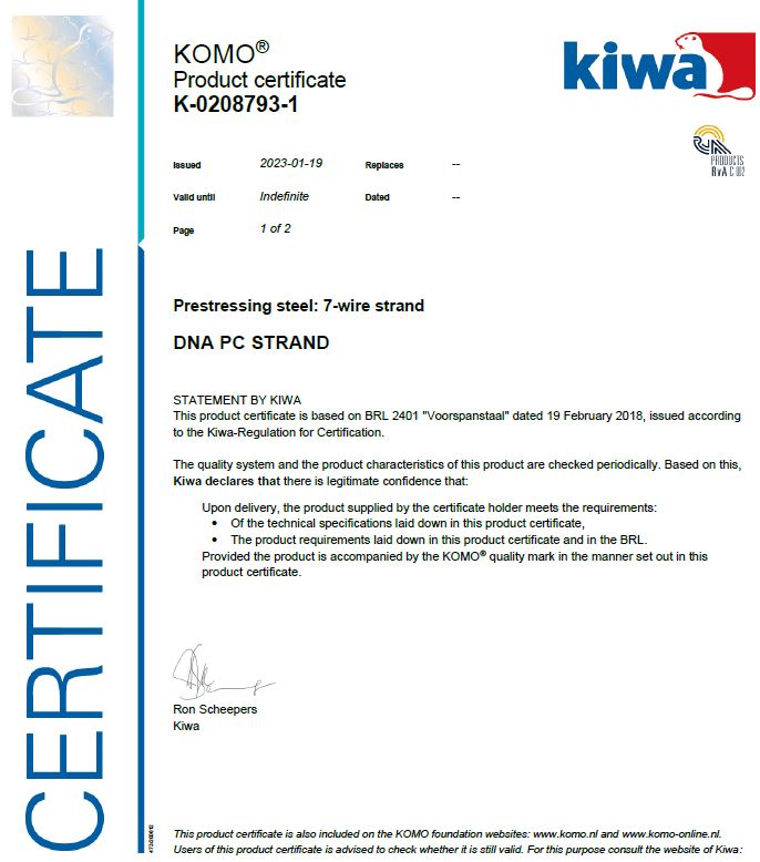 KOMO Product certificate